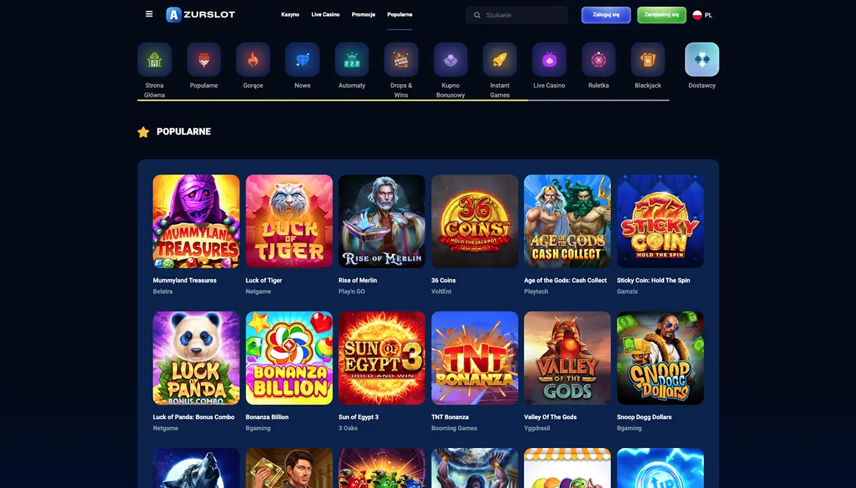 AzurSlot Wspaniałe Gry